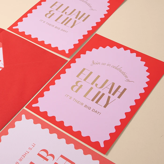 Wedding Invitations with Gold Foiling