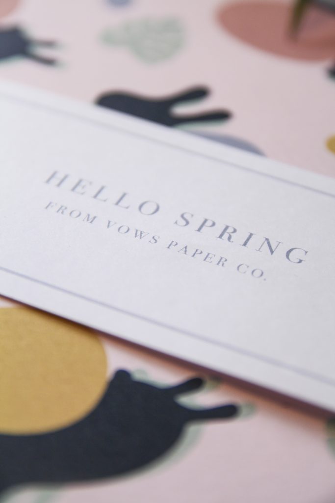 Example how to create a bookmark from Hello Spring from Vows Paper Co. Bookmark