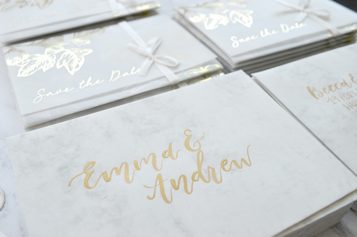 Foil Printed chromatic paper wraps by Amanda Michelle Design and Stationery