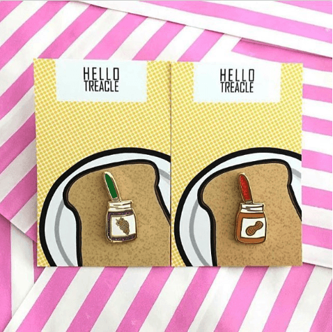 The GBBO Edition: Peanut Butter and Jam Pins by Hello Treacle