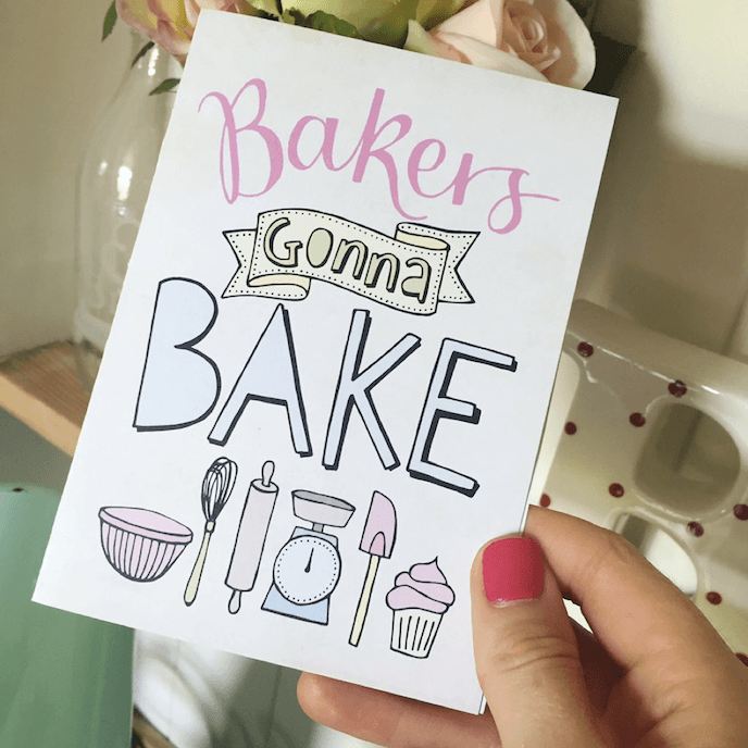 #ProudlyPrinted - The GBBO Edition Greeting Cards by Paper Fudge