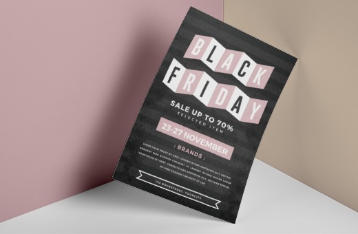 Blackfriday flat flyers for successful sales Black Friday Sales flyers in black