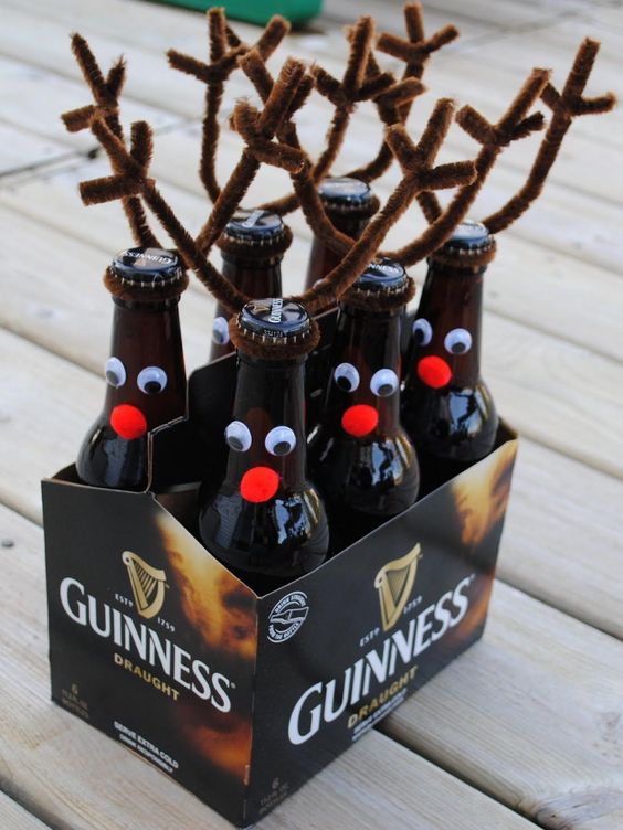 Christmas reindeer beer bottles