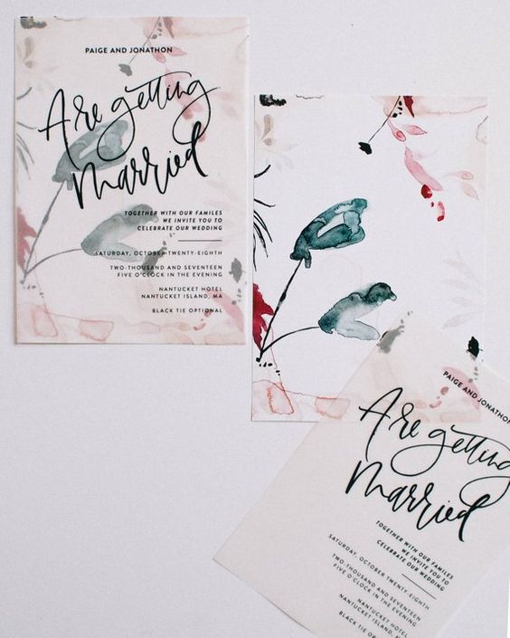 Vellum printed wedding invites