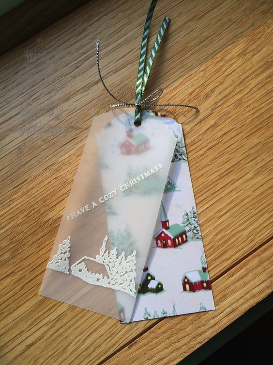 Double layered christmas gift tags
