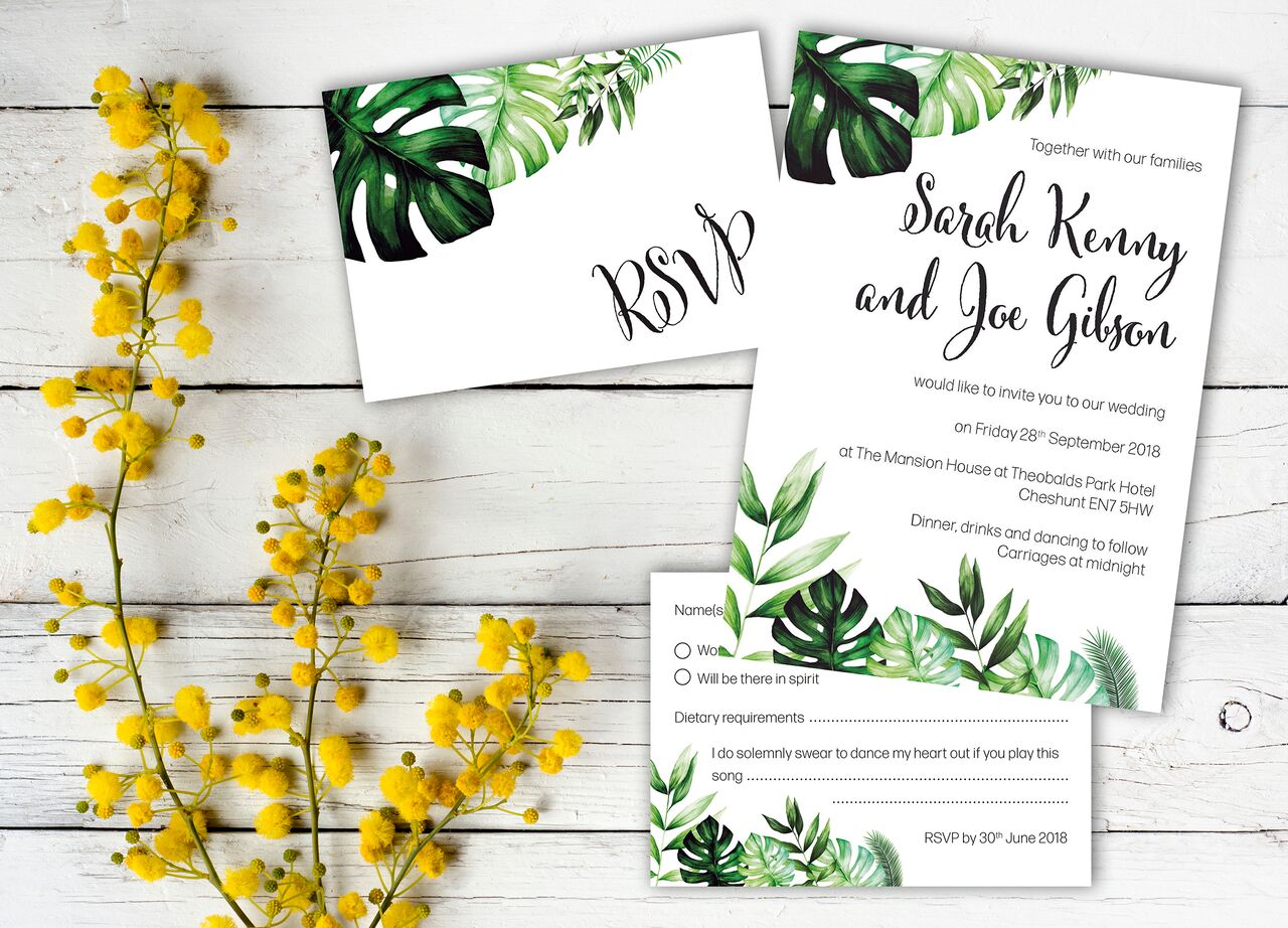 The Pineapple Prints - botanical wedding invite set #ProudlyPrinted