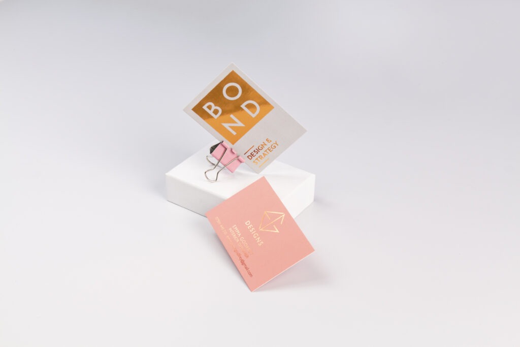 special finishes foiling business card