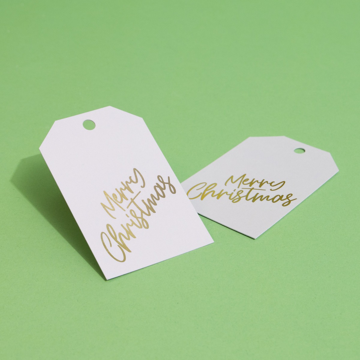 foiled gift tag Christmas