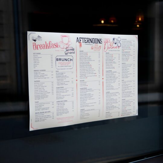 outdoor menu printing