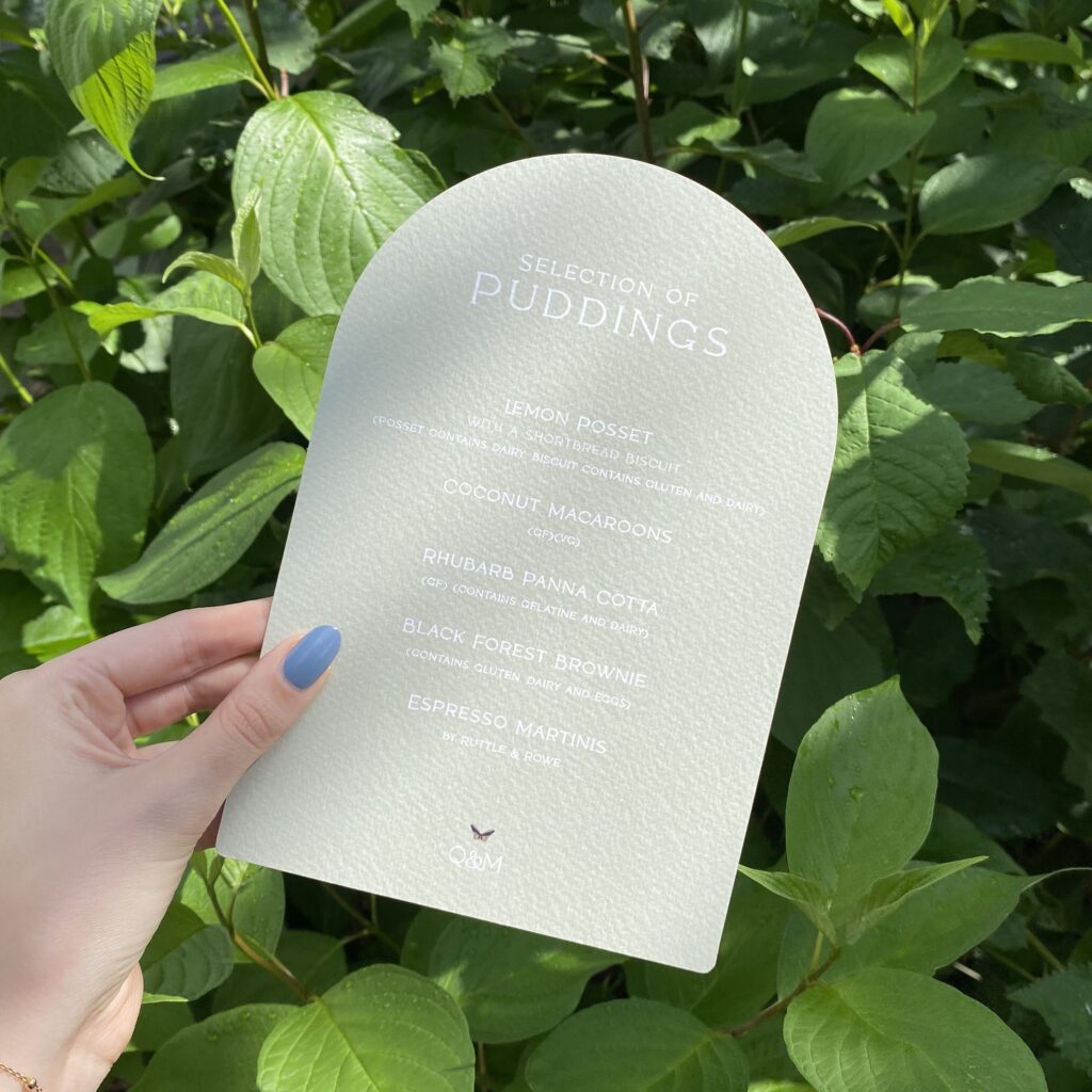 arched menu