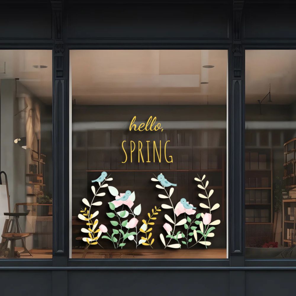 Nutmeg Studio Hello Spring Window Decal