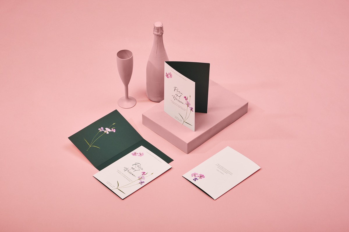 folded wedding invitation