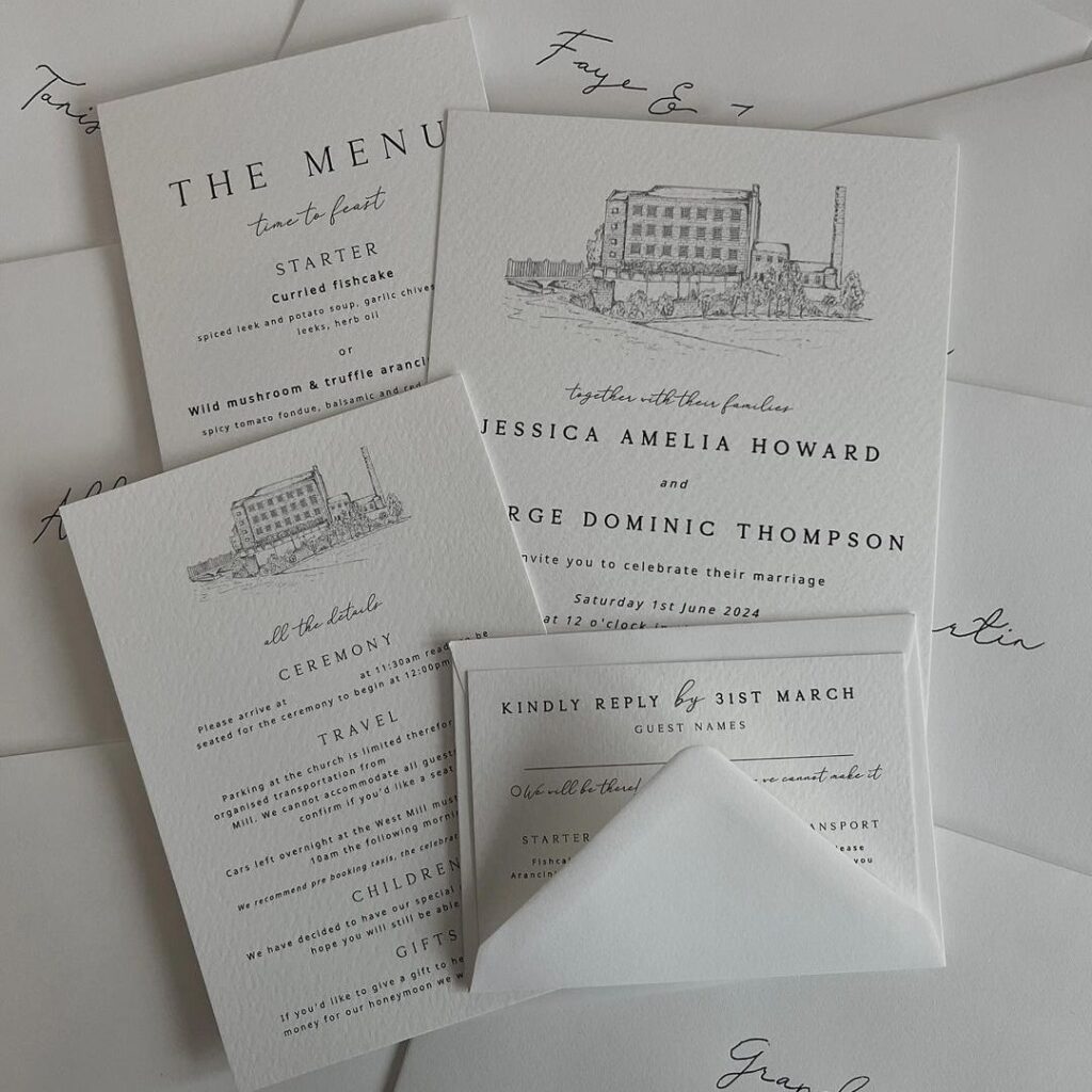 classic wedding invite design