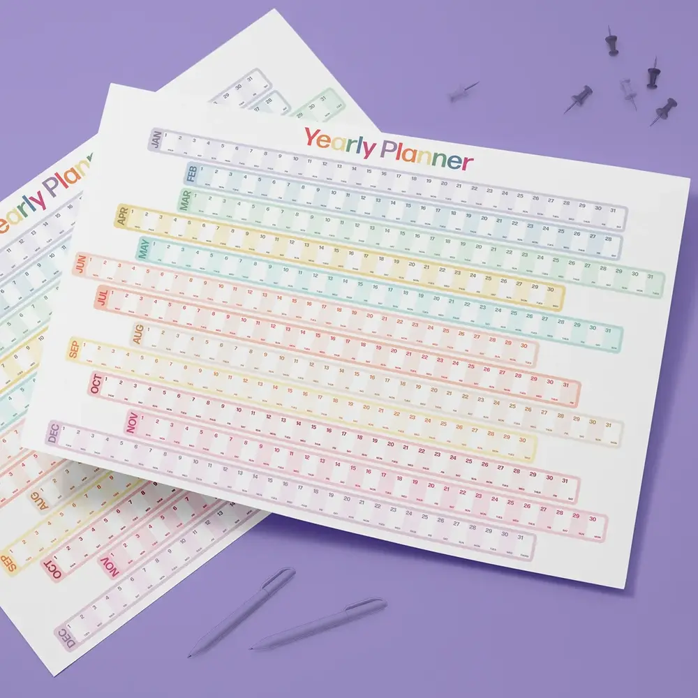 2 Yearly Wall Planner Calendars