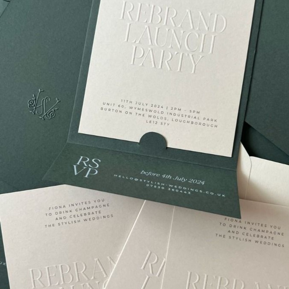 Wedding RSVP with embossing on it