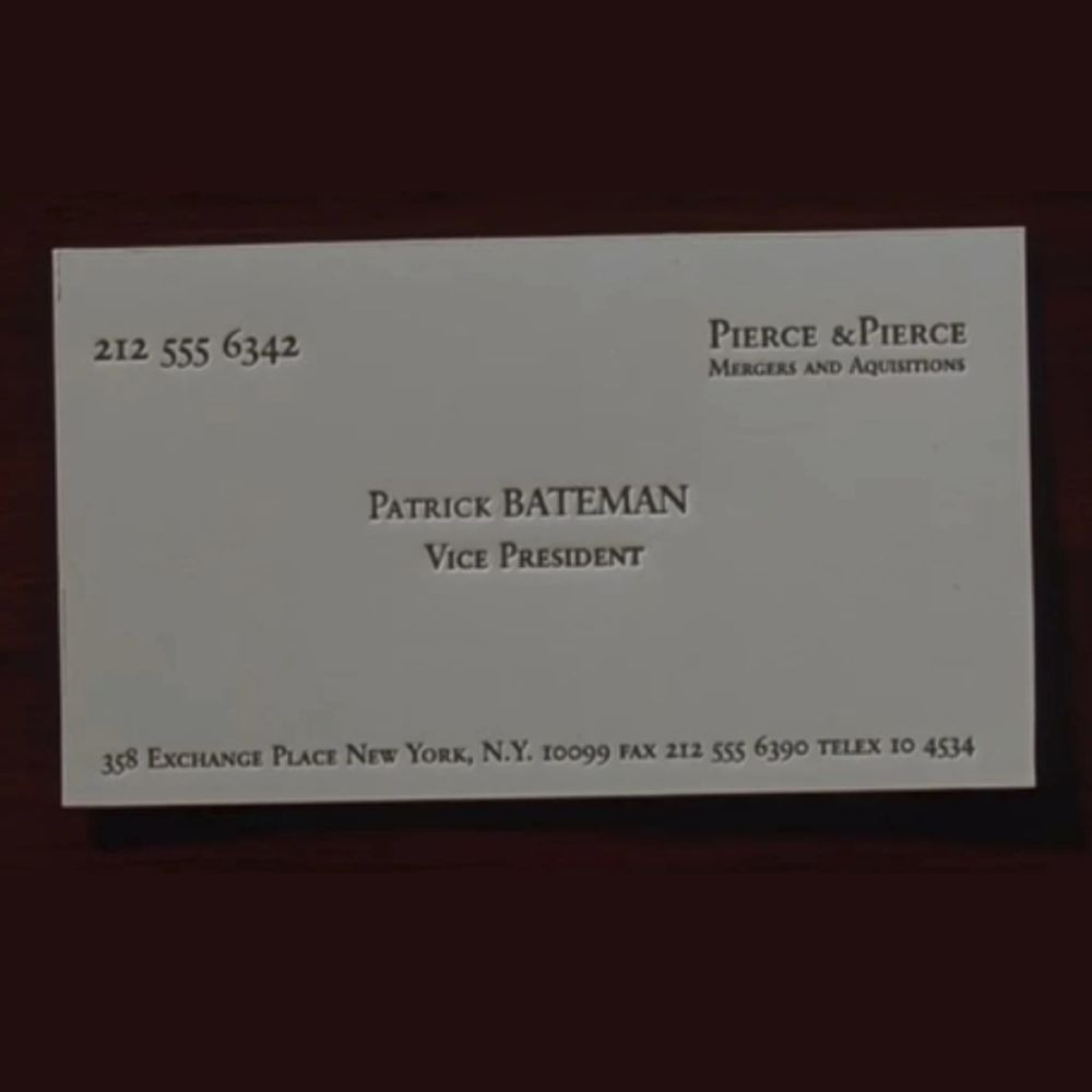 American Psycho (2000) Business Card