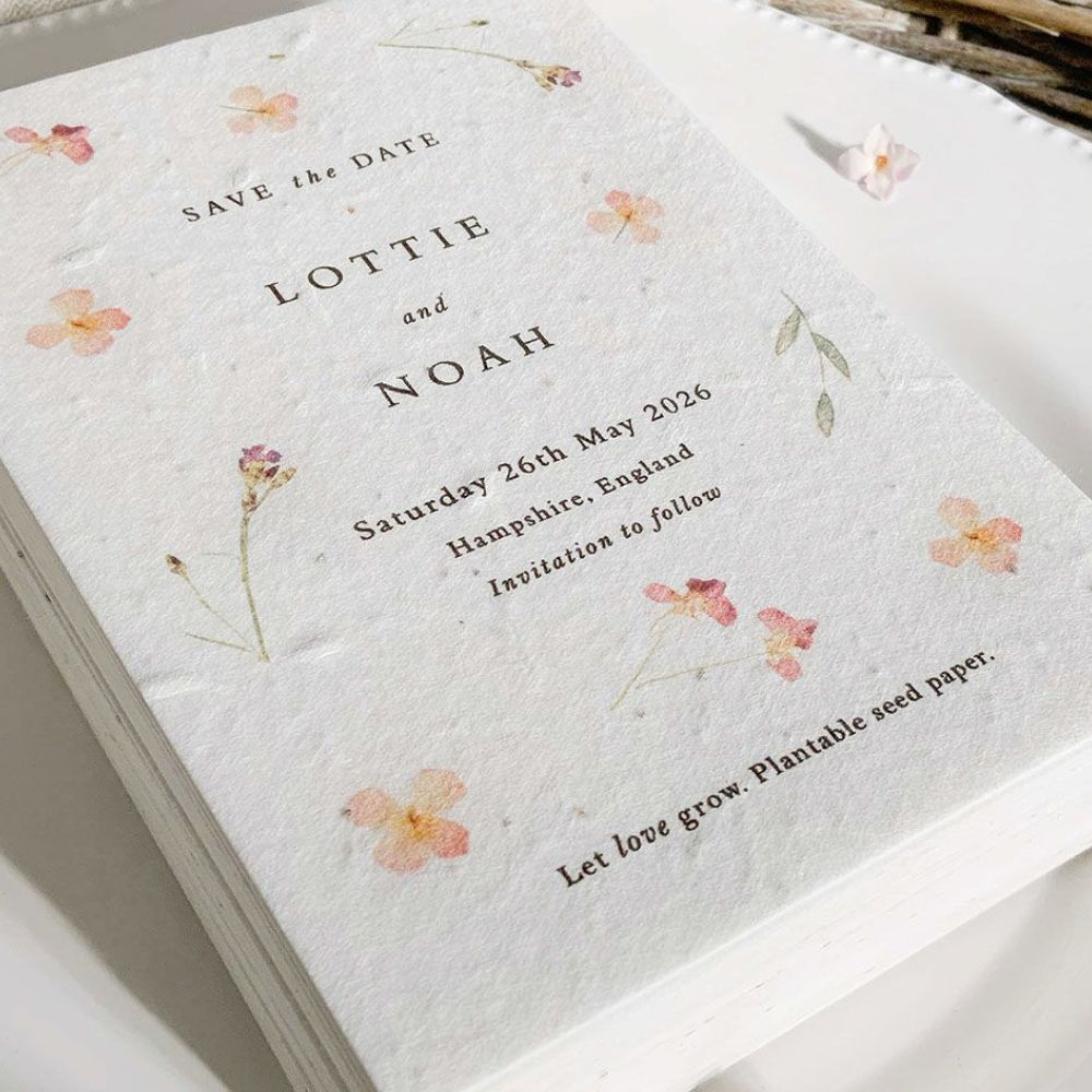 Seed Paper Wedding Invite by Penny & Rose