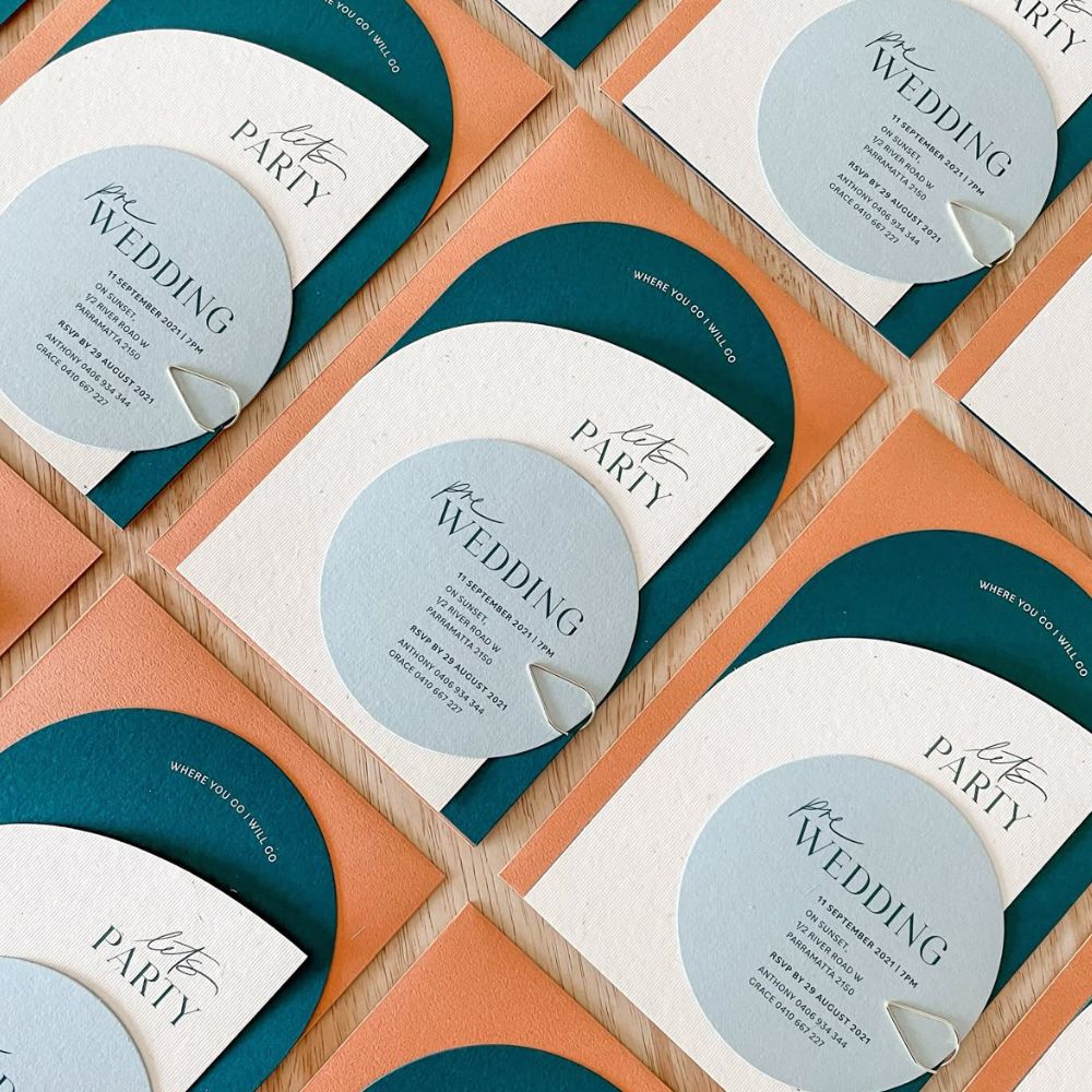 Unique Wedding Invite Shapes by White Lane Designs