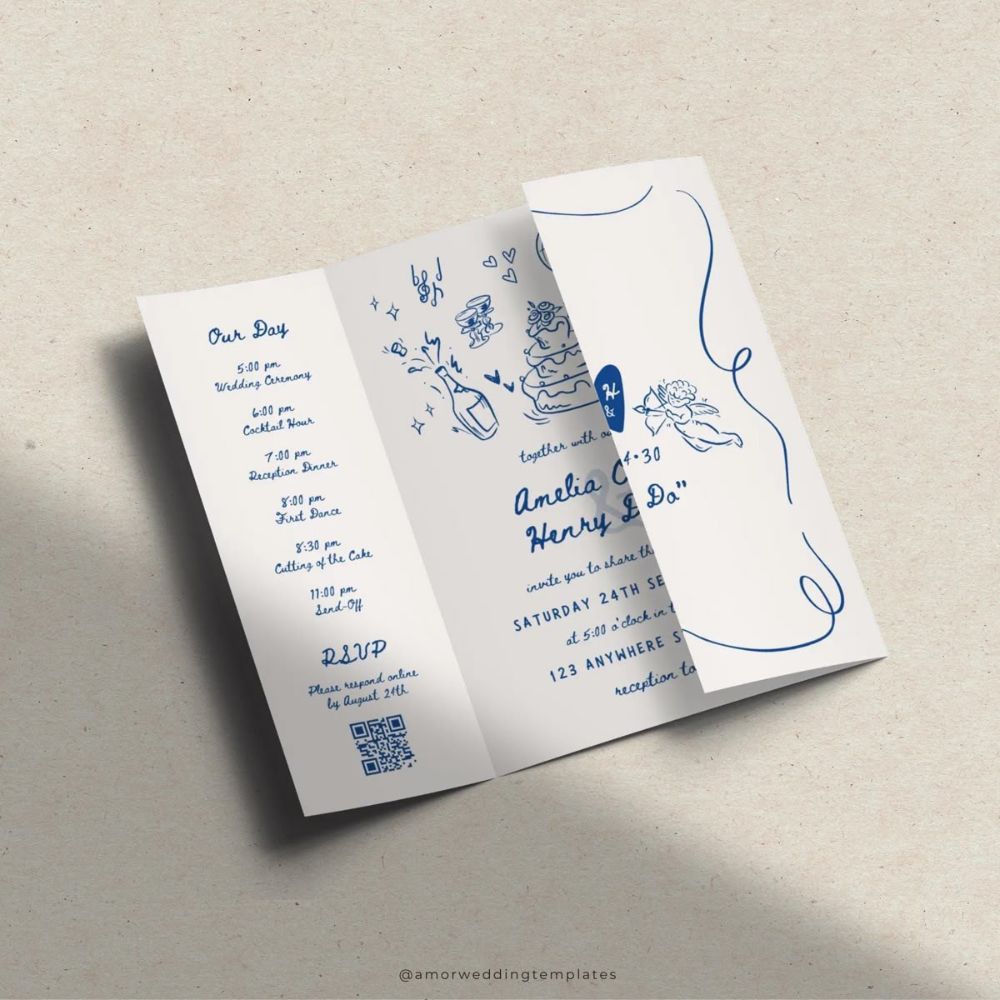 Amor Wedding Templates Gatefold Wedding Invite