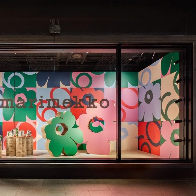 Window display at night time.