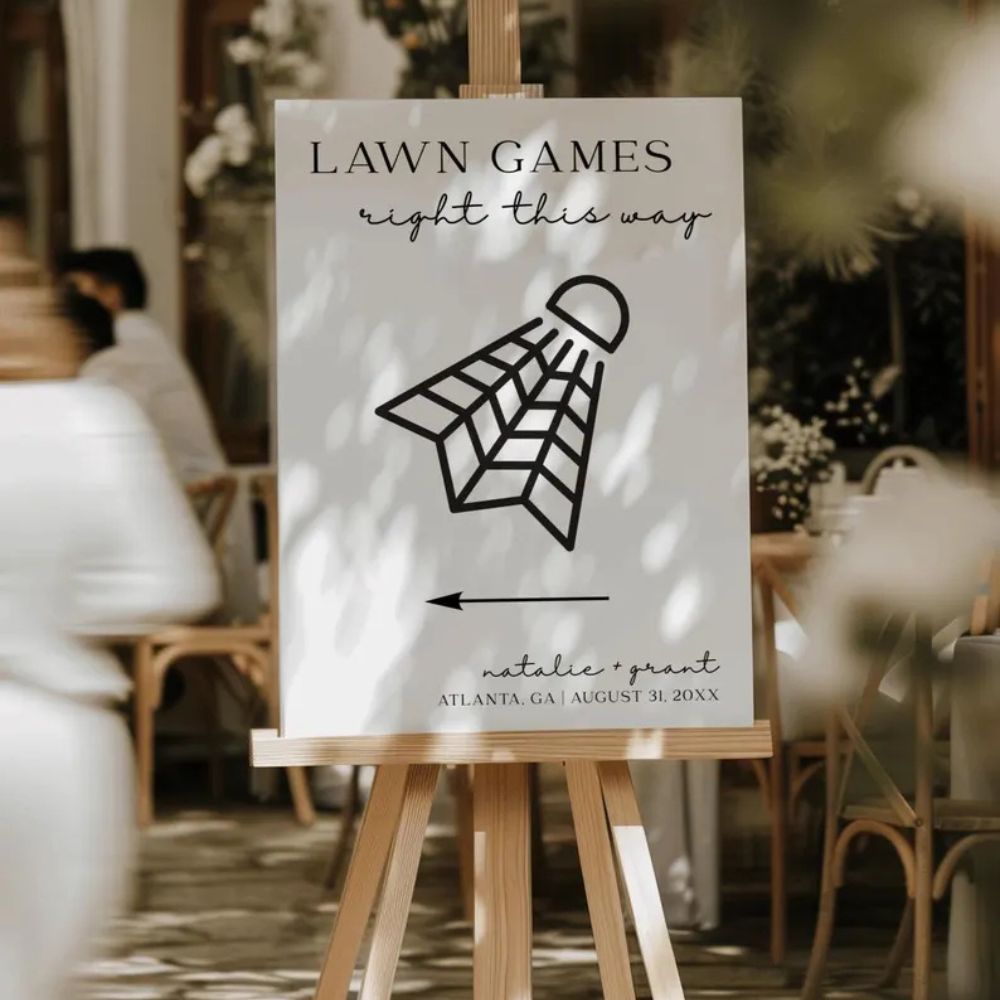 Lawn Games Wedding Sign Board