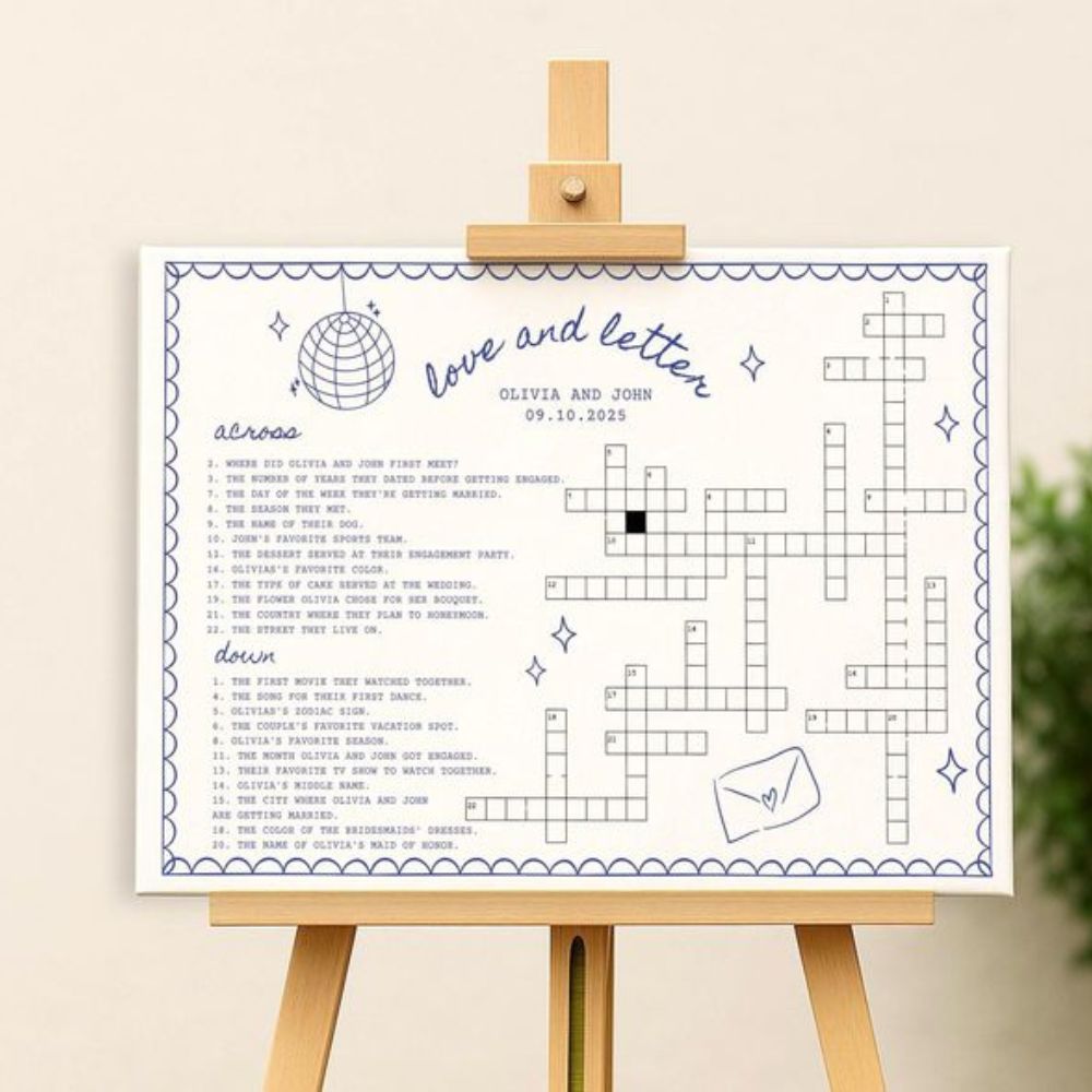 Wedding Crossword Games Board