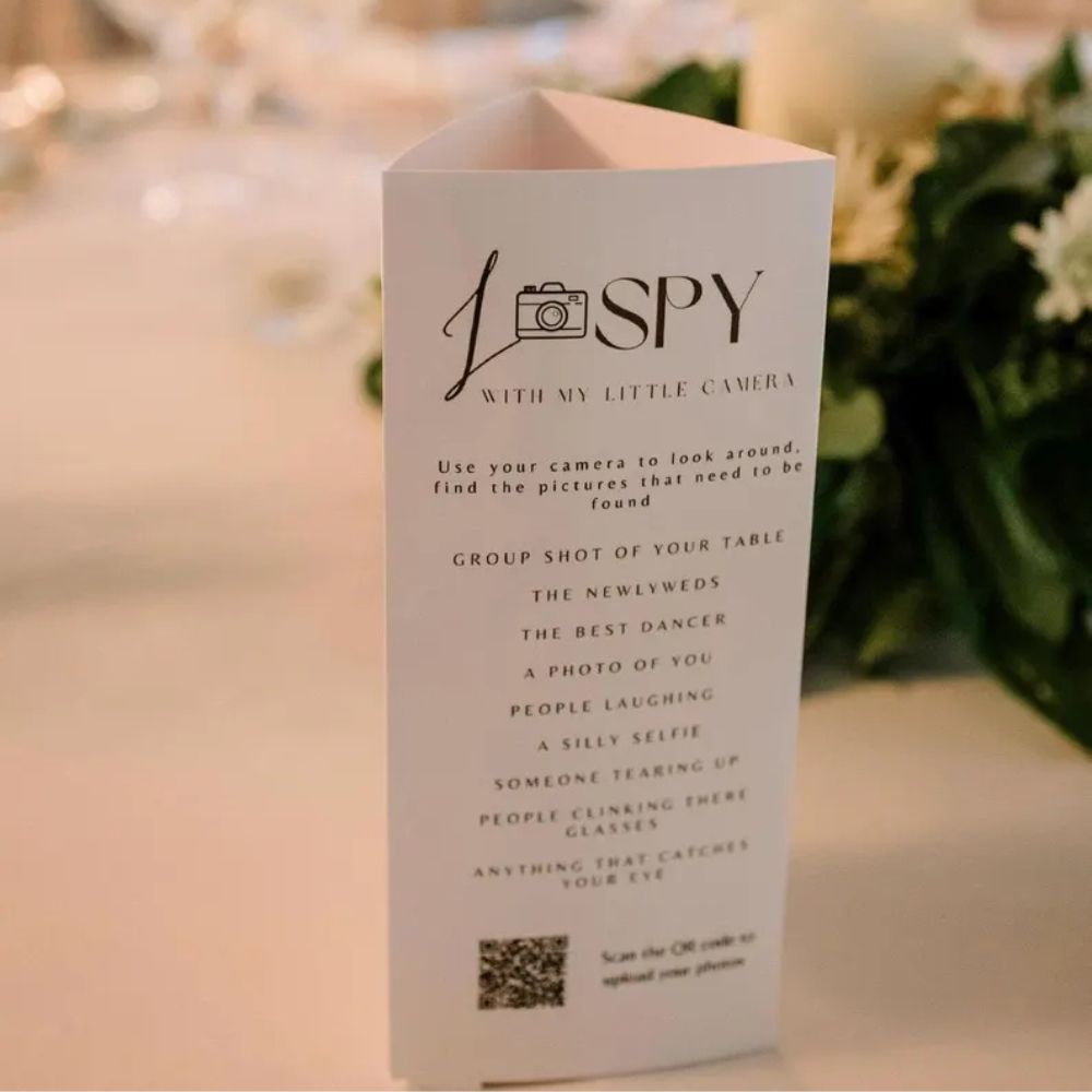 I Spy Wedding Table Talker