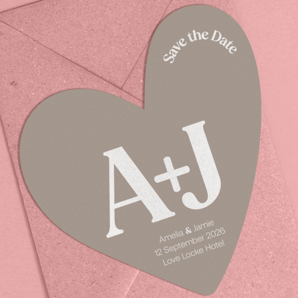 Heart Shape Wedding Save the Date Card