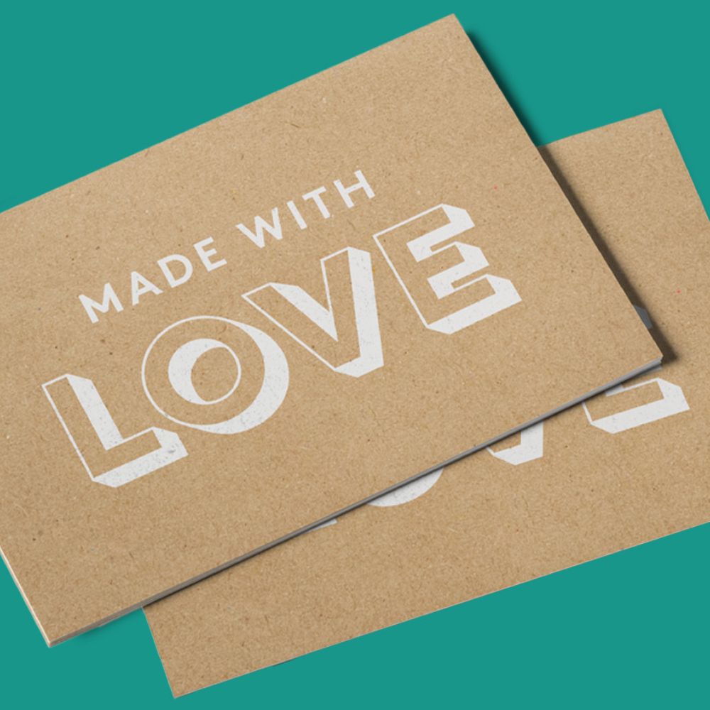 Kraft Packaging Postcards with White Ink