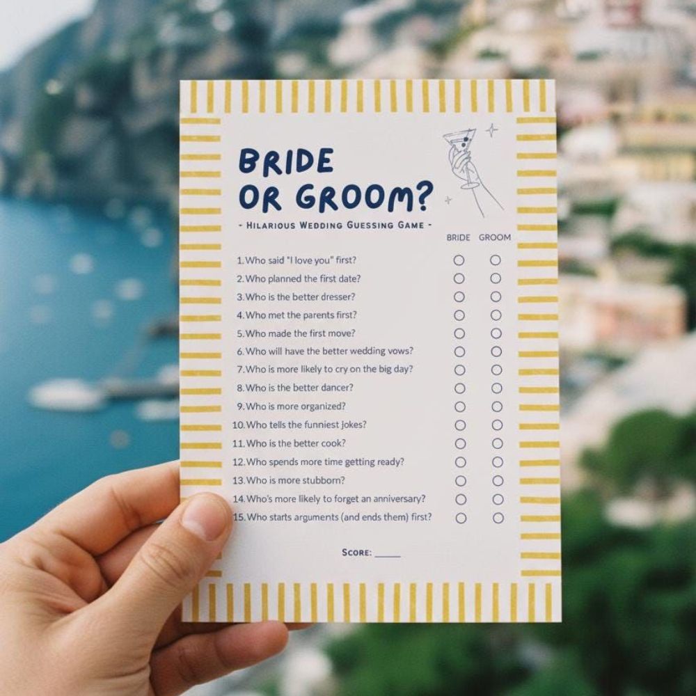 Bride or Groom Trivia Quiz Card