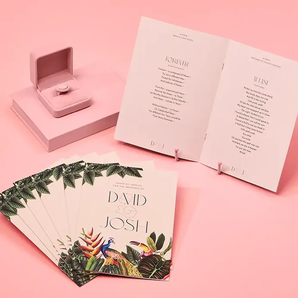 Wedding Order of Service Booklets. 