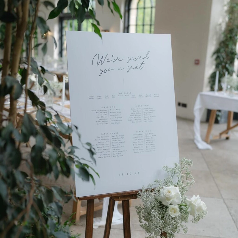 Black and White Seating Plan Board
