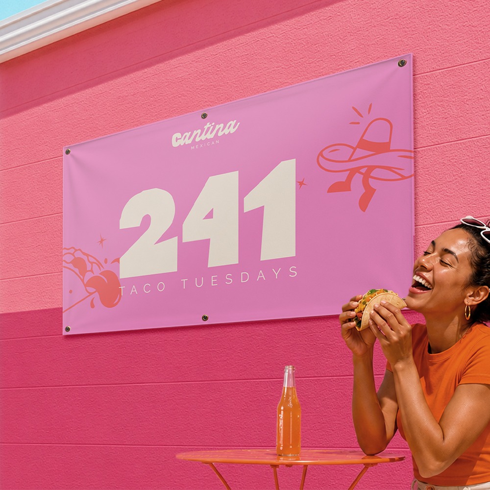 Pink PVC Hospitality Standard Banner