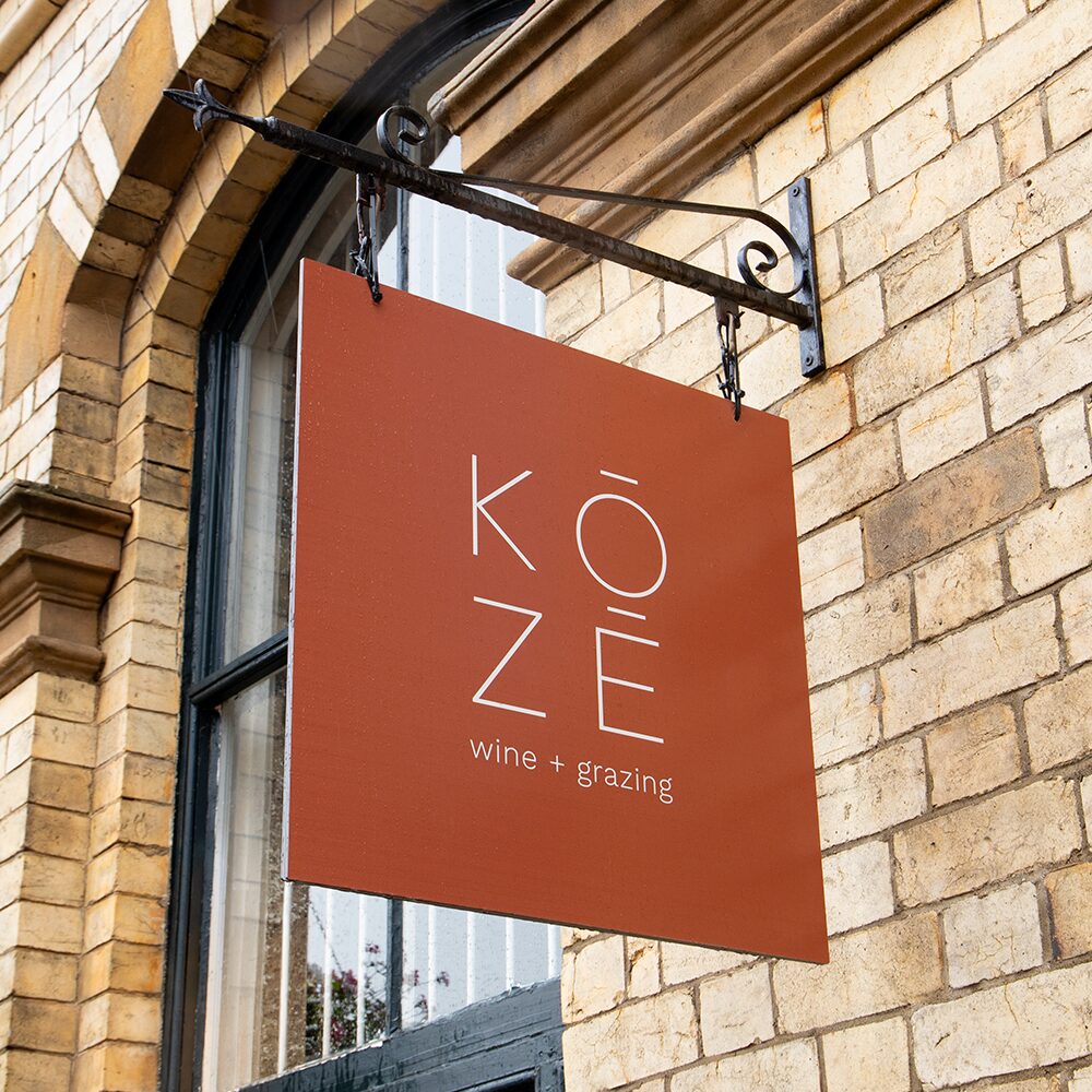A Dibond Sign for Koze wine and grazing bar.