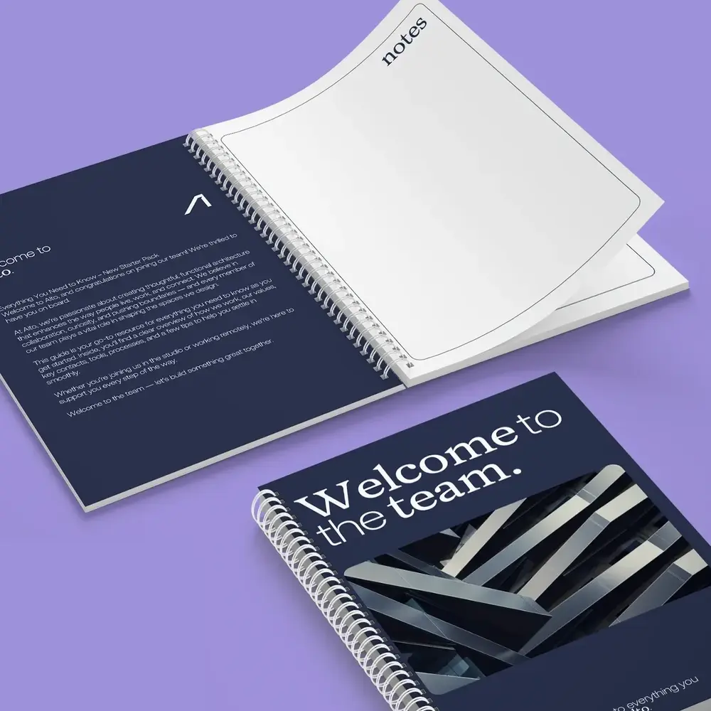 Spiral bound welcome to the team training Manuals