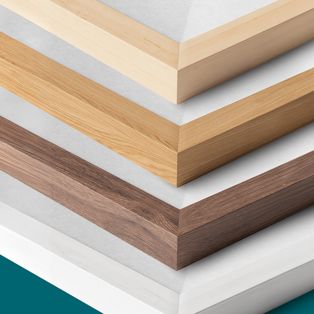 Wooden Wall Frames in a range of shades.
