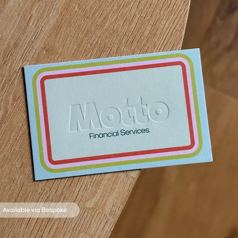 Motto Debossed Business Card