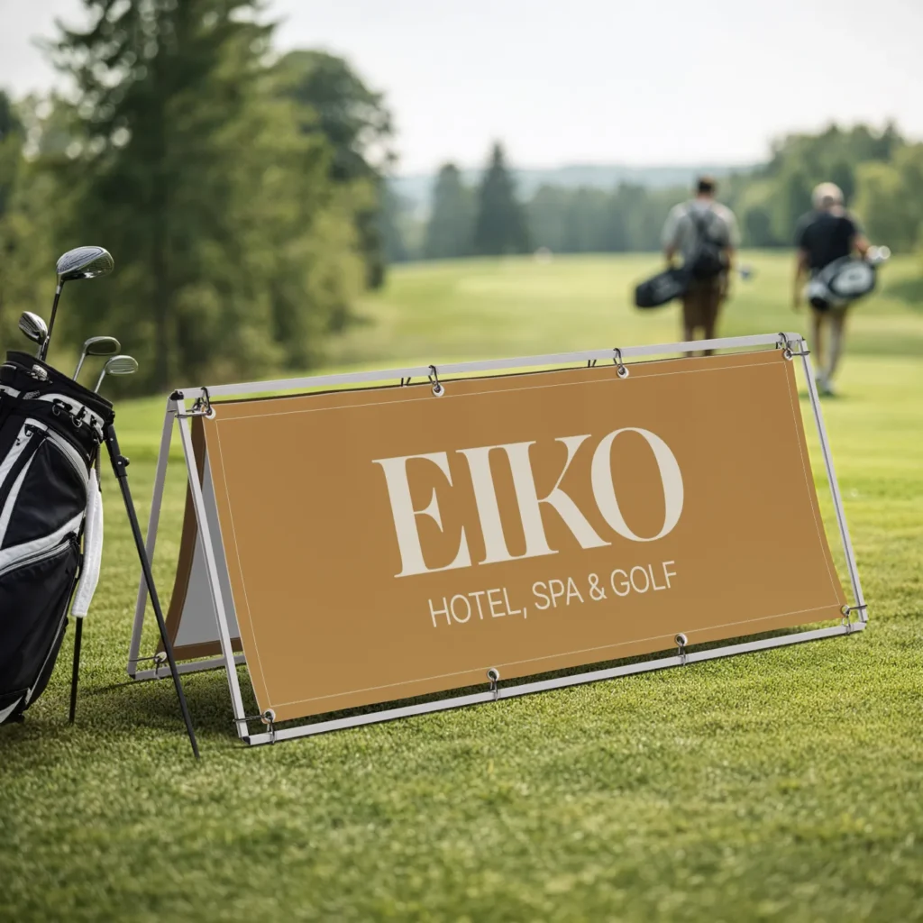 Outdoor A Frame Banner at a Golf Course