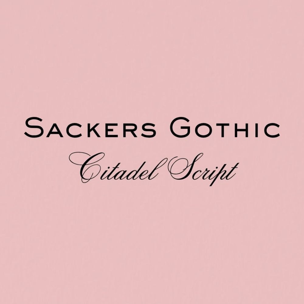 Canva font pairings - Sackers Gothic and Citadel Script