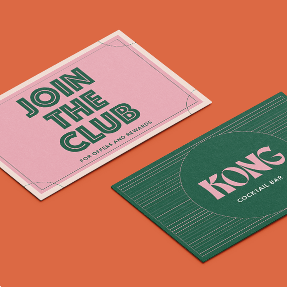 Postcards for Kong Cocktail Bar. 
