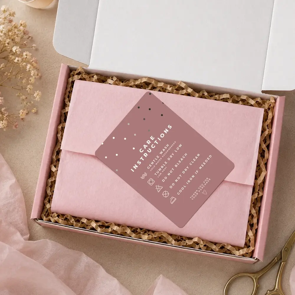 Product Care Card in package