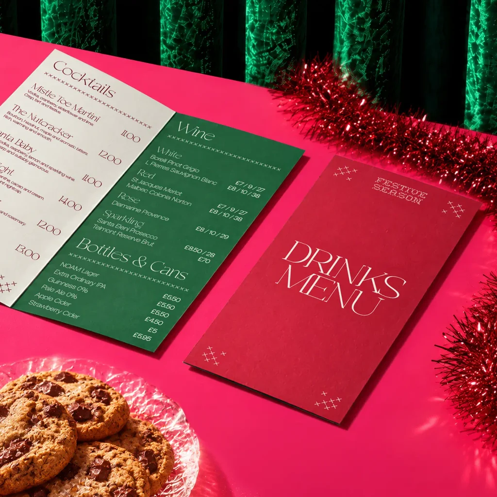 Two printed Christmas Menus.