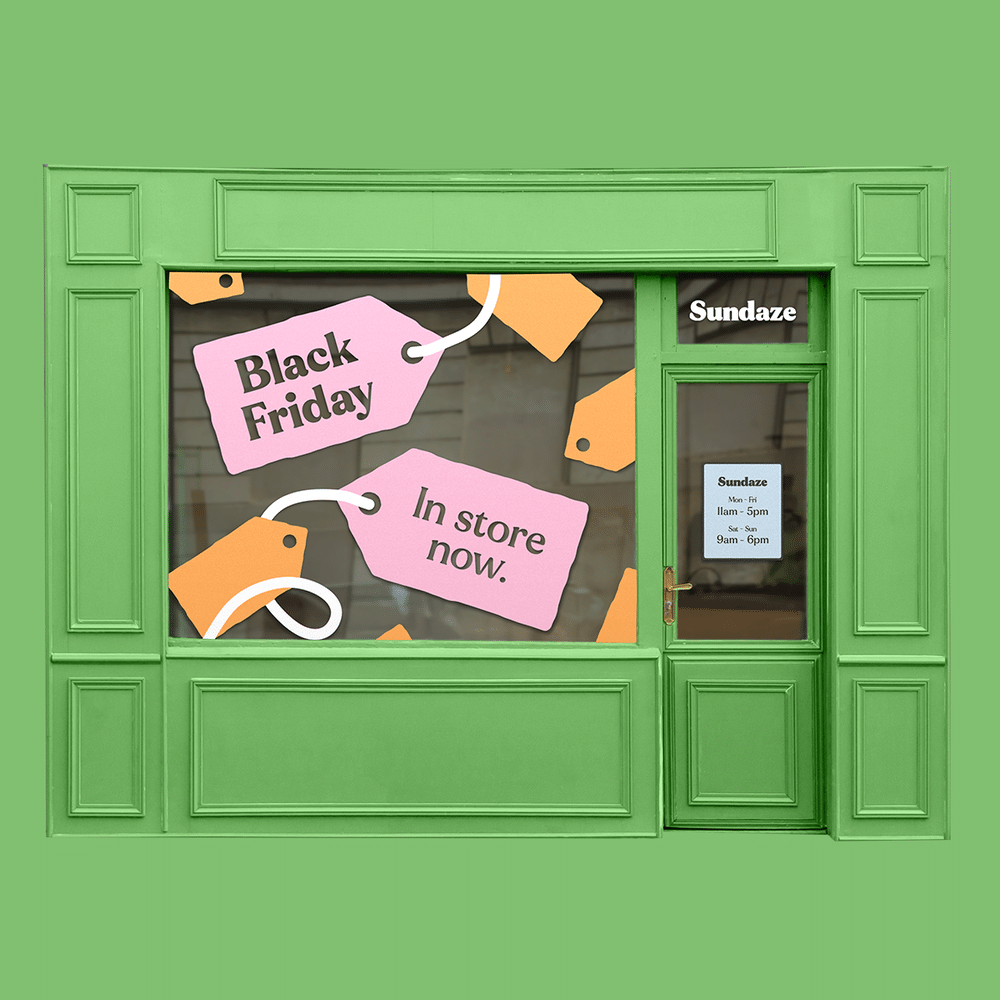 Black Friday Window Stickers Retail Display