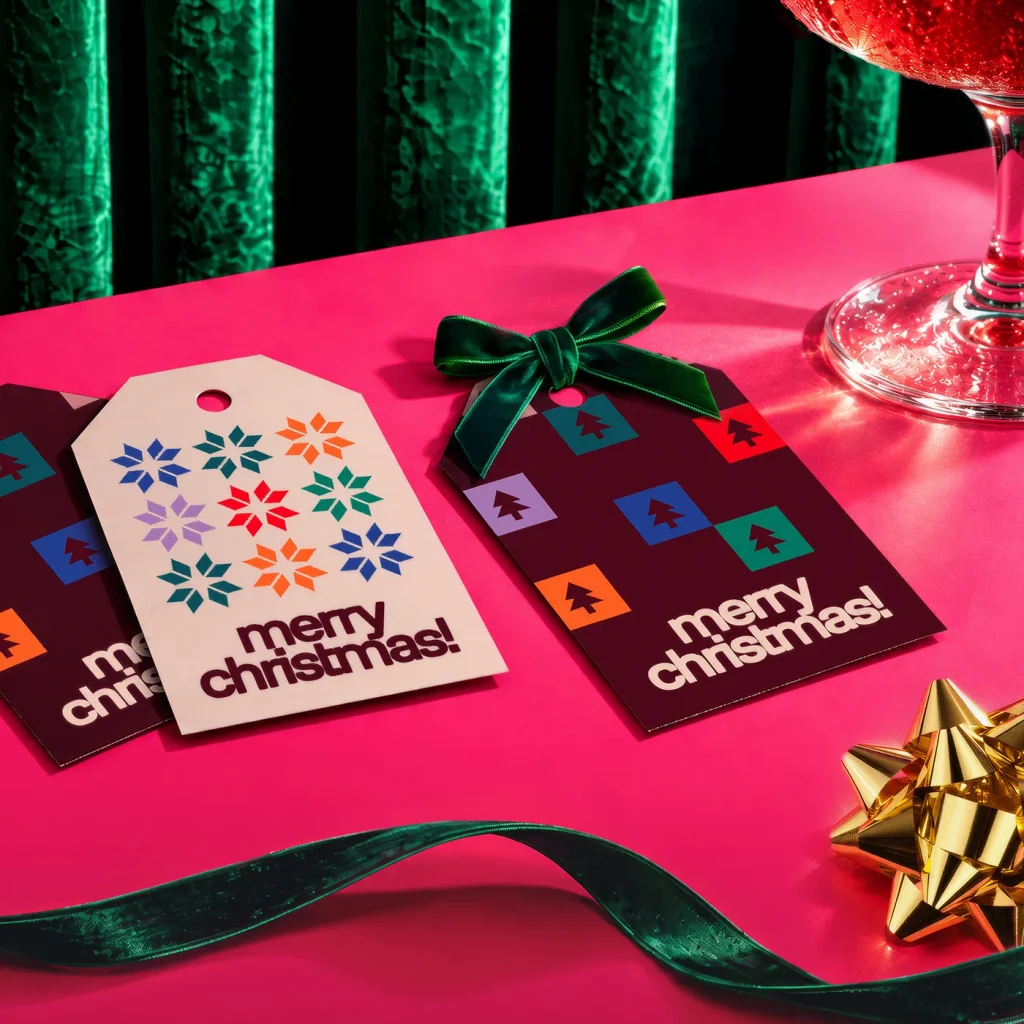 Various custom printed Christmas Gift Tags. 