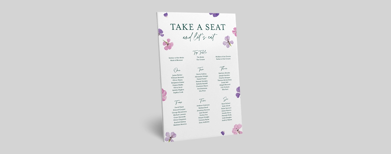 Wedding Seating Chart Signs